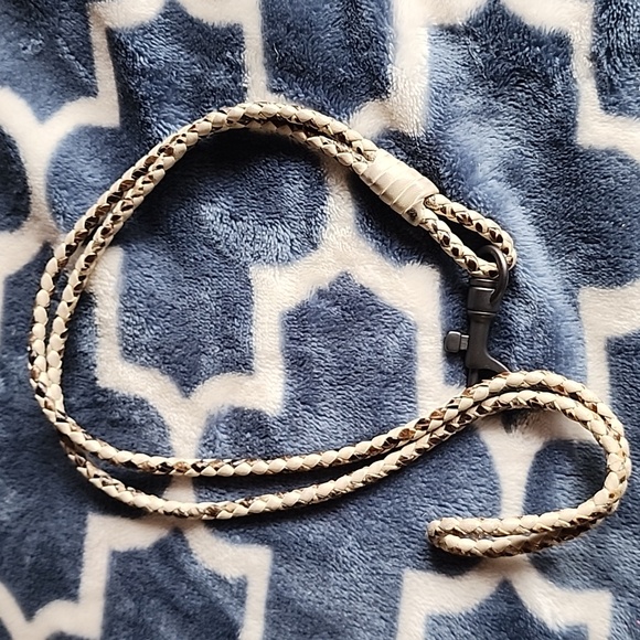 Bottega Veneta Accessories - NWOT Bottega Veneta Python Snake Skin White Leather Lanyard Keychain Strap